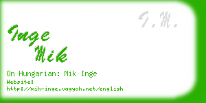 inge mik business card